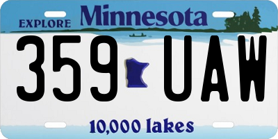 MN license plate 359UAW