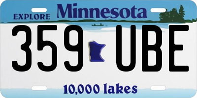 MN license plate 359UBE