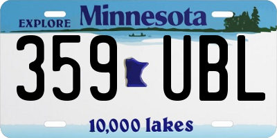 MN license plate 359UBL