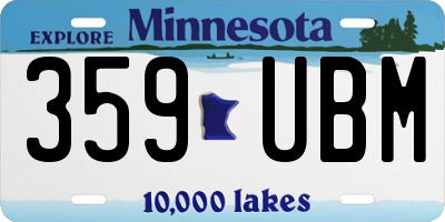 MN license plate 359UBM