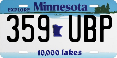 MN license plate 359UBP