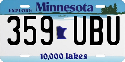 MN license plate 359UBU