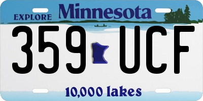 MN license plate 359UCF