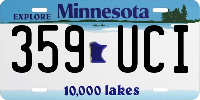MN license plate 359UCI
