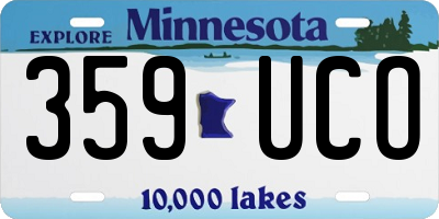 MN license plate 359UCO
