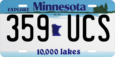 MN license plate 359UCS