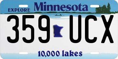 MN license plate 359UCX