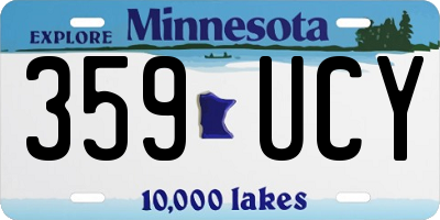 MN license plate 359UCY