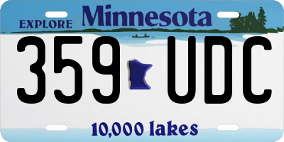 MN license plate 359UDC