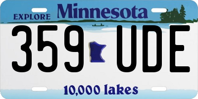 MN license plate 359UDE