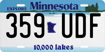 MN license plate 359UDF