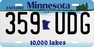 MN license plate 359UDG