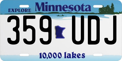 MN license plate 359UDJ