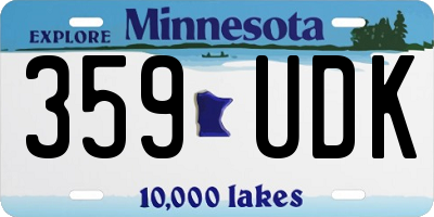 MN license plate 359UDK