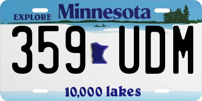 MN license plate 359UDM