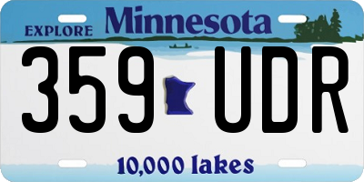 MN license plate 359UDR