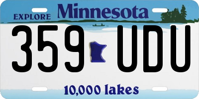 MN license plate 359UDU