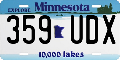 MN license plate 359UDX