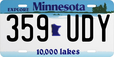 MN license plate 359UDY