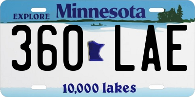 MN license plate 360LAE