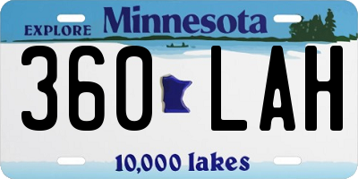 MN license plate 360LAH