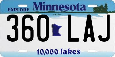 MN license plate 360LAJ