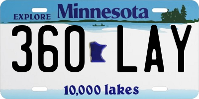 MN license plate 360LAY