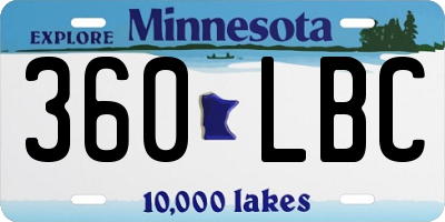 MN license plate 360LBC