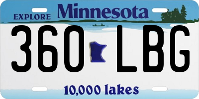 MN license plate 360LBG