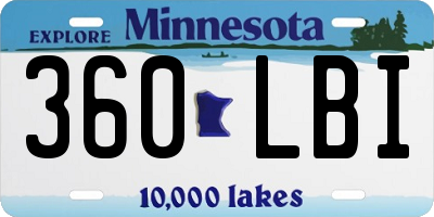 MN license plate 360LBI