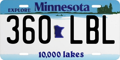 MN license plate 360LBL