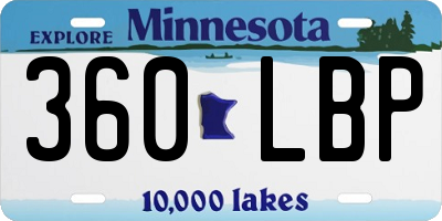 MN license plate 360LBP