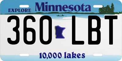 MN license plate 360LBT