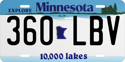 MN license plate 360LBV