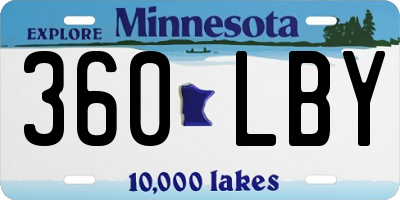 MN license plate 360LBY