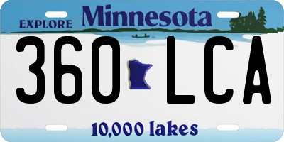 MN license plate 360LCA