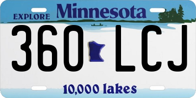 MN license plate 360LCJ