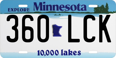 MN license plate 360LCK