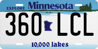 MN license plate 360LCL