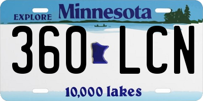 MN license plate 360LCN
