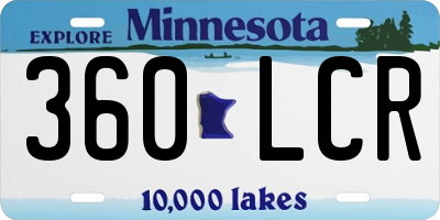 MN license plate 360LCR