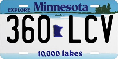 MN license plate 360LCV