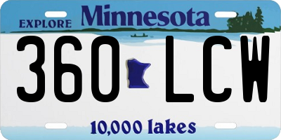 MN license plate 360LCW