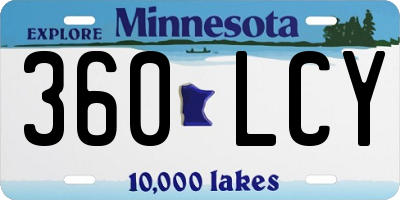 MN license plate 360LCY