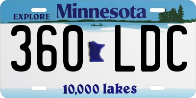MN license plate 360LDC