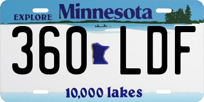 MN license plate 360LDF