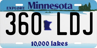 MN license plate 360LDJ