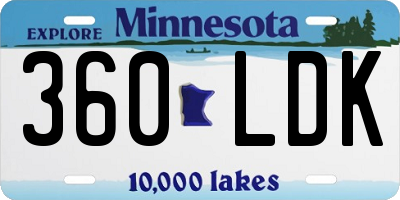 MN license plate 360LDK