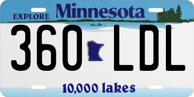 MN license plate 360LDL