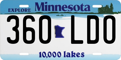MN license plate 360LDO